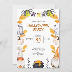 Invitation d'Halloween Gnomes