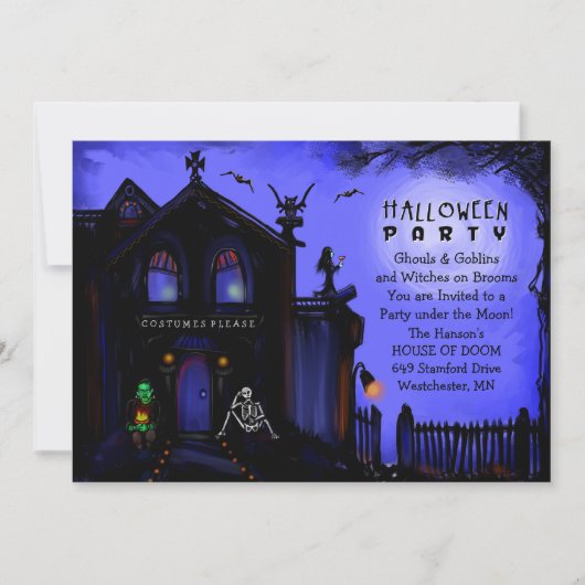 Invitation d'Halloween - Hantée House Halloween Pa (Devant)