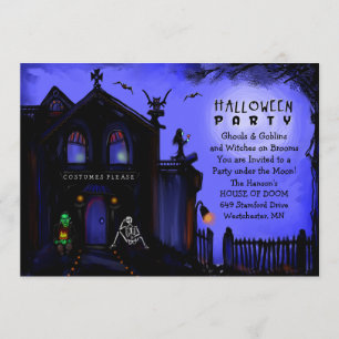 Invitation d'Halloween - Hantée House Halloween Pa