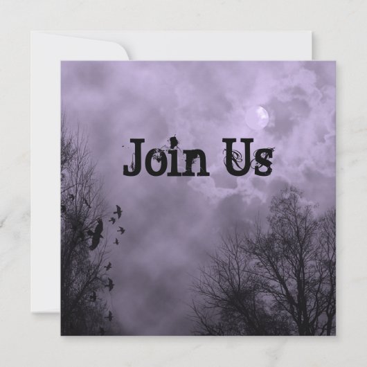 Invitation d'Halloween Hantée violette (Devant)