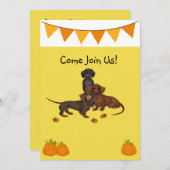 Invitation d'Halloween Invitation Dachshund (Devant / Derrière)