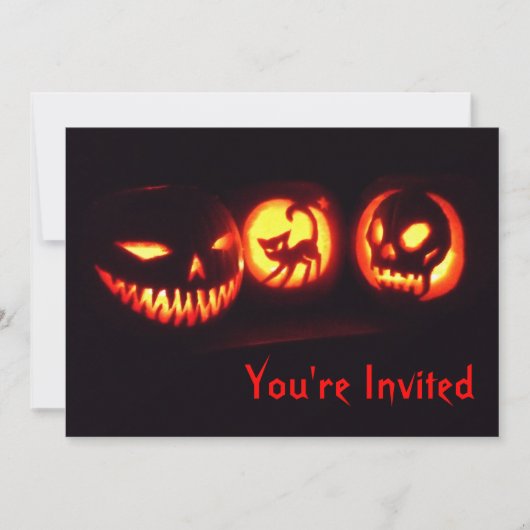 Invitation d'Halloween Jack-o'-lantern (Devant)