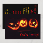 Invitation d'Halloween Jack-o'-lantern (Devant / Derrière)