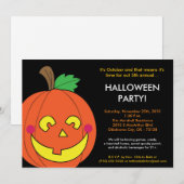 Invitation d'Halloween Jack-o'-lantern 5x7 Citroui (Devant / Derrière)