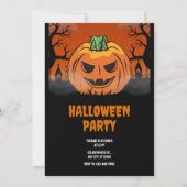 Invitation d'Halloween modifiable, fête d'Hallowee (Devant)
