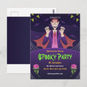Invitation d'Halloween modifiable, fête d'Hallowee (Devant / Derrière)