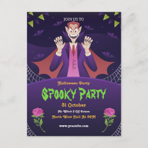 Invitation d'Halloween modifiable, fête d'Hallowee