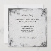 Invitation d'Halloween noir et blanc (Dos)