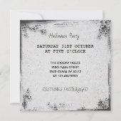 Invitation d'Halloween noir et blanc (Dos)