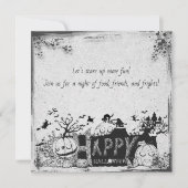 Invitation d'Halloween noir et blanc (Devant)