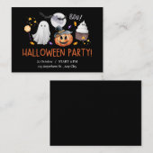 Invitation d'Halloween noir et orange (Devant / Derrière)