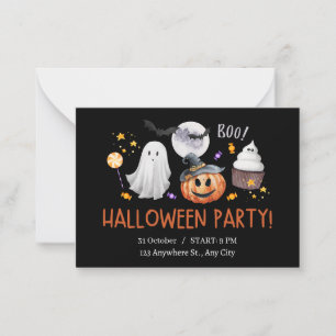 Invitation d'Halloween noir et orange
