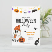 Invitation d'Halloween noir et orange (Debout devant)
