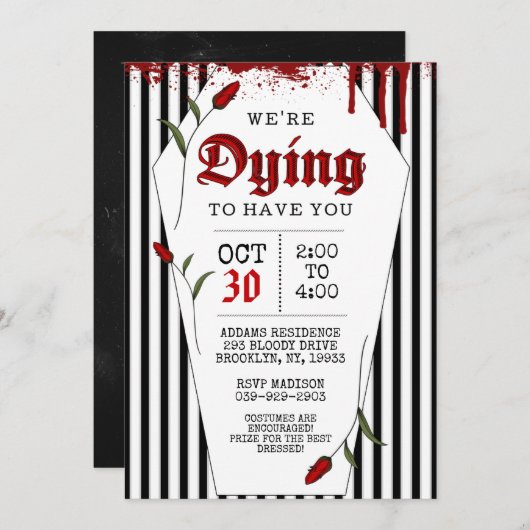 Invitation d'Halloween, nous mourons (Devant / Derrière)