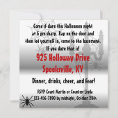 Invitation d'Halloween personnalisée (Dos)