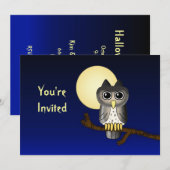 Invitation d'Halloween personnalisée de la Chouett (Devant / Derrière)
