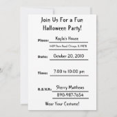 Invitation d'Halloween personnalisée Little Franke (Dos)