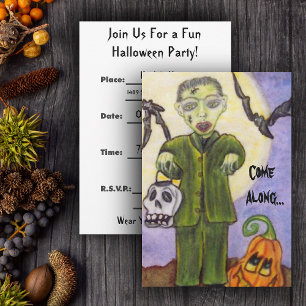 Invitation d'Halloween personnalisée Little Franke
