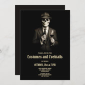 Invitation d'Halloween pour adultes de squelette v (Devant / Derrière)