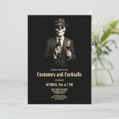 Invitation d'Halloween pour adultes de squelette v (Debout devant)