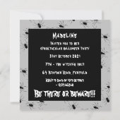 Invitation d'Halloween pour araignées Déplaisantes (Dos)
