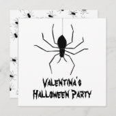 Invitation d'Halloween pour araignées Déplaisantes (Devant / Derrière)