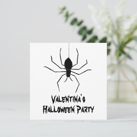 Invitation d'Halloween pour araignées Déplaisantes (Debout devant)
