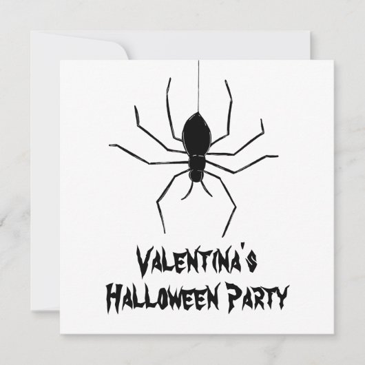Invitation d'Halloween pour araignées Déplaisantes (Devant)