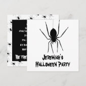 Invitation d'Halloween pour araignées Déplaisantes (Devant / Derrière)