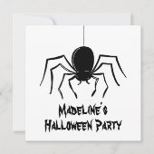 Invitation d'Halloween pour araignées Déplaisantes (Devant)