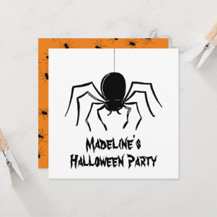 Invitation d'Halloween pour araignées Déplaisantes