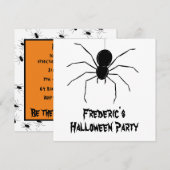 Invitation d'Halloween pour araignées Déplaisantes (Devant / Derrière)