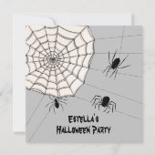 Invitation d'Halloween pour araignées Déplaisantes (Devant)