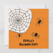 Invitation d'Halloween pour araignées Déplaisantes (Devant)