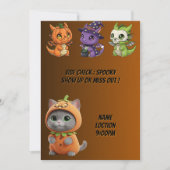 Invitation d'Halloween pour chat de citrouille ave (Devant)
