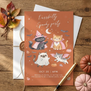 Invitation d'Halloween pour chat mignon parfaiteme