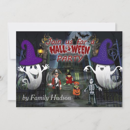 Invitation d'Halloween pour enfant (Devant)