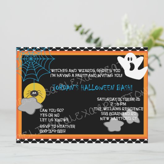 Invitation d'Halloween pour enfants (Debout devant)