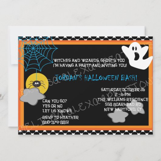 Invitation d'Halloween pour enfants (Devant)