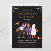 Invitation d'Halloween pour enfants costumés (Devant)