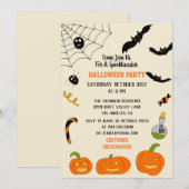 Invitation d'Halloween pour petits et grands. (Devant / Derrière)
