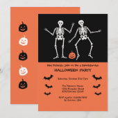 Invitation d'Halloween pour squelettes (Devant / Derrière)