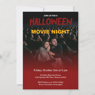 Invitation d'Halloween pour une soirée de film d'h