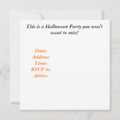 Invitation d'Halloween : Quelque chose de bizarre (Dos)