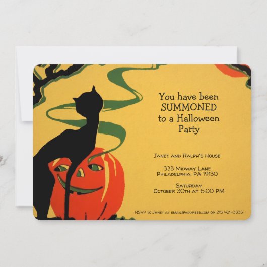 Invitation d'Halloween Retro personnalisable (Devant)