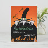 Invitation d'Halloween rétro personnalisable (Debout devant)