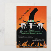 Invitation d'Halloween rétro personnalisable (Devant / Derrière)