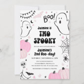 Invitation d'Halloween rose 2e anniversaire (Devant)