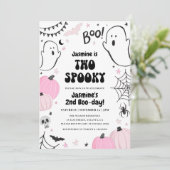 Invitation d'Halloween rose 2e anniversaire (Debout devant)
