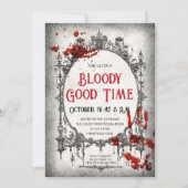 Invitation d'Halloween sanglante Bon moment (Devant)